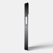 黒からグレーのダイヤモンドプレート鋼バックグラウンドアート Case-Mate iPhoneケース (裏面 / 右)