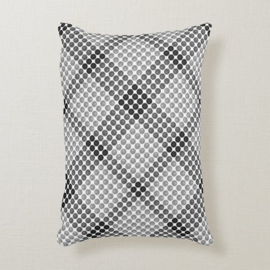 黒からグレーのボールまたは穴、十字形の正方形 アクセントクッション (正面(垂直))