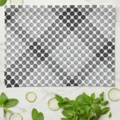 黒からグレーのボールまたは穴、十字形の正方形 キッチンタオル (折り畳み)