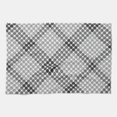 黒からグレーのボールまたは穴、十字形の正方形 キッチンタオル (横)