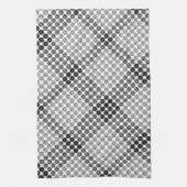 黒からグレーのボールまたは穴、十字形の正方形 キッチンタオル (縦)
