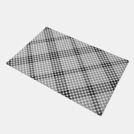 黒からグレーのボールまたは穴、十字形の正方形 ドアマット