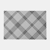 黒からグレーのボールまたは穴、十字形の正方形 ドアマット (正面)