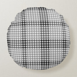 黒からグレーのボールまたは穴、十字形の正方形 ラウンドクッション