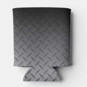 黒からグレーダイヤモンドプレートスチールルルックアート 缶クーラー (裏面)