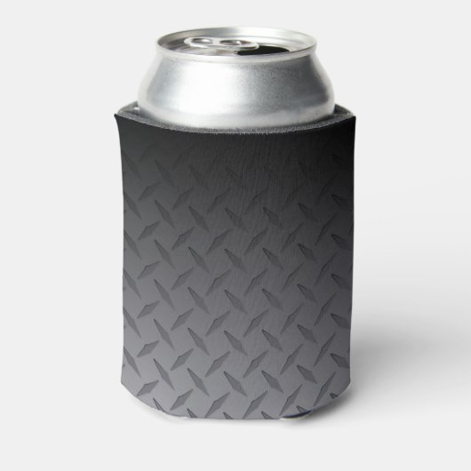 黒からグレーダイヤモンドプレートスチールルルックアート 缶クーラー (缶裏面)