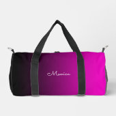 黒からホットピンクのグラデーション ダッフルバッグ (正面)