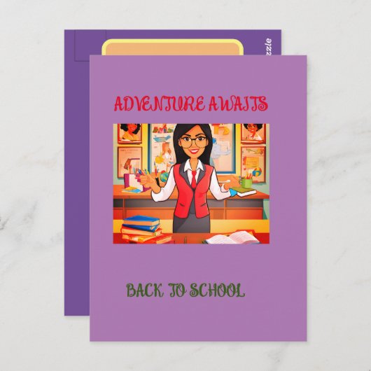 黒から学校の標準はがき ポストカード (正面/裏面)