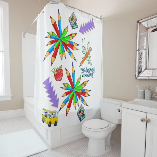 黒から学校へシャワクールーカーテン シャワーカーテン (インサイチュ)