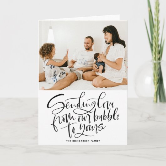 黒から愛を送る私たちのバブルからあなたの写真 シーズンカード (正面)