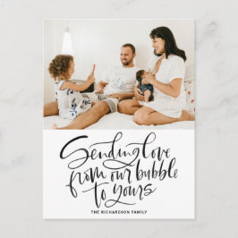 黒から愛を送る私たちのバブルからあなたの写真 シーズンポストカード