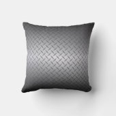 黒から明るいスチールのフェードダイヤモンド板の背景 クッション (裏面)