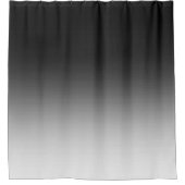 黒から白へのグラデーション シャワーカーテン (正面)