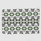 黒から白、緑、繰り返し仮想線 ゴルフタオル (横)