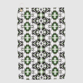 黒から白、緑、繰り返し仮想線 ゴルフタオル (正面)