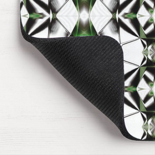 黒から白、緑、繰り返し仮想線 マウスパッド (コーナー)