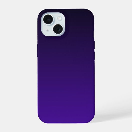 黒から紫へのグラデーション iPhone 15ケース (裏面)