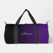 黒から紫王室ののグラデーション ダッフルバッグ (正面)