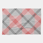 黒から赤のボールまたは穴、十字形の正方形 キッチンタオル (横)