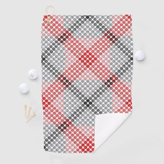 黒から赤のボールまたは穴、正方形を形成風変わりする ゴルフタオル (インサイチュ)