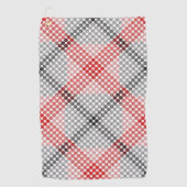 黒から赤のボールまたは穴、正方形を形成風変わりする ゴルフタオル (正面)