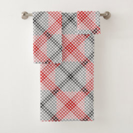 黒から赤のボールまたは穴、正方形を形成風変わりする バスタオルセット