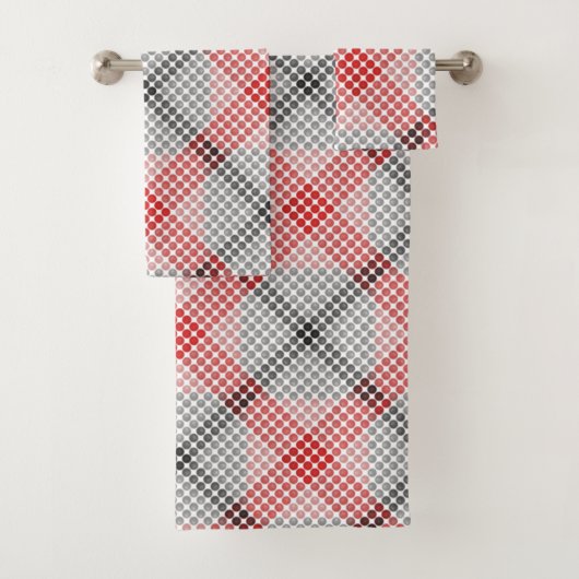 黒から赤のボールまたは穴、正方形を形成風変わりする バスタオルセット (インサイチュ)