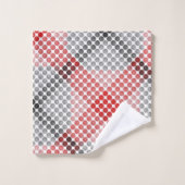 黒から赤のボールまたは穴、正方形を形成風変わりする バスタオルセット (ウォッシュタオル)