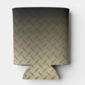 黒から金ゴールドへのダイヤモンドプレートパターン 缶クーラー (裏面)