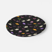 黒かわいいカラフルおもしろいマジカルハロウィーン ペーパープレート (アングル)
