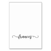 黒かわいいカーリースクリプト名の座席表 テーブルナンバー (正面)