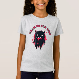 黒かわいいキャラクターのおばけ Tシャツ