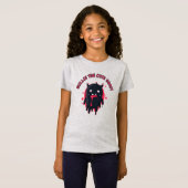 黒かわいいキャラクターのおばけ Tシャツ (正面フル)