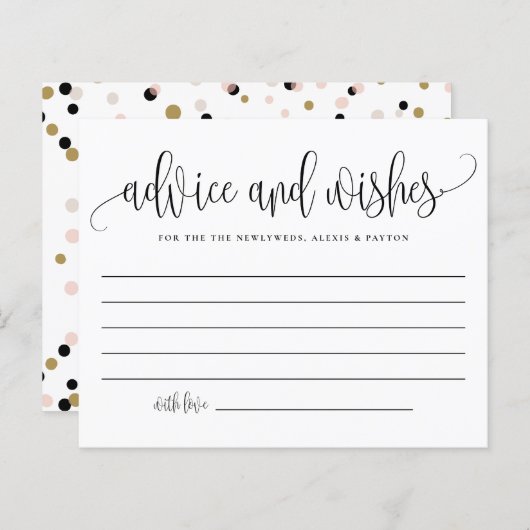 黒かわいい書結婚道のアドバイスと願い (正面/裏面)