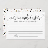 黒かわいい書結婚道の願い アドバイスカード (正面/裏面)