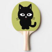 黒かわいい猫卓球ラケット 卓球ラケット (正面)