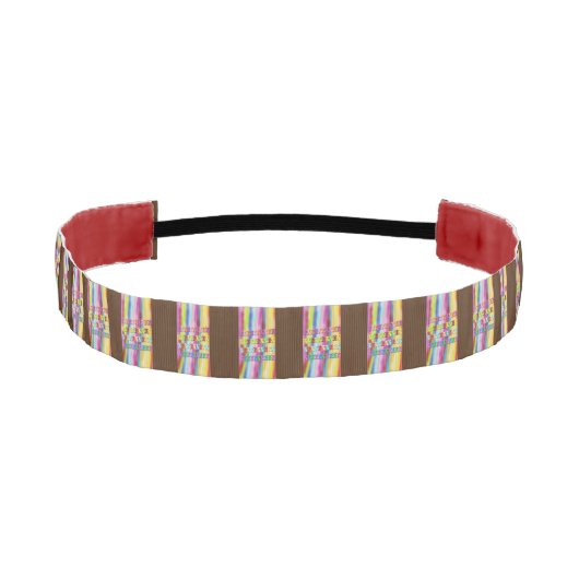 黒かわいらしい虹 アスレチックヘッドバンド (正面)