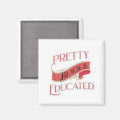 黒かわいらしく教育された マグネット (正面/裏面)