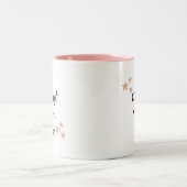 黒かわいらしとピンクのクールお母さん ツートーンマグカップ (中央)