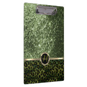 黒かわいらしと緑のグリッターデザインクリップボード クリップボード (右)