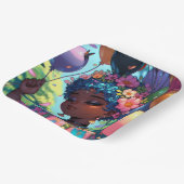 黒かわいらしアニメ女子誕生日 ペーパープレート (傾斜あり)