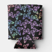 黒かわいらしガーリー蝶の模様の虹色 缶クーラー (裏面)