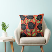 黒かわいらしバラ クッション (椅子)