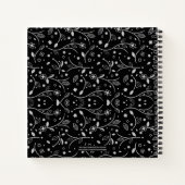 黒かわいらしパーソナライズされたフローラ祈りの言葉ジャーナル ノートブック (裏面)