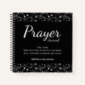 黒かわいらしパーソナライズされたフローラ祈りの言葉ジャーナル ノートブック (正面)