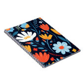 黒かわいらしフェミニン花柄 ノートブック (右側)