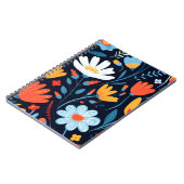 黒かわいらしフェミニン花柄 ノートブック (左側)