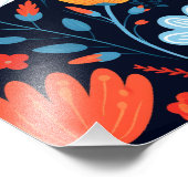 黒かわいらしフェミニン花柄 フォトプリント            (角)