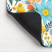 黒かわいらしフェミニン花柄 マウスパッド (コーナー)