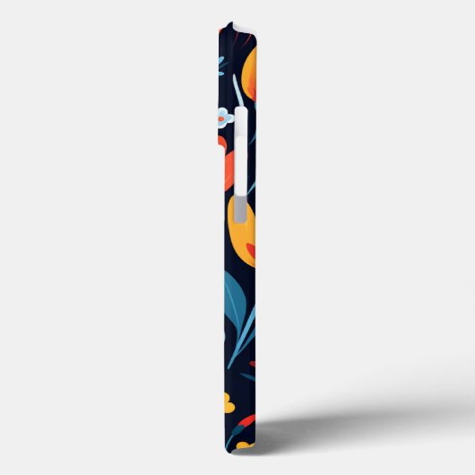 黒かわいらしフェミニン花柄 Case-Mate iPhoneケース (裏面 / 左)